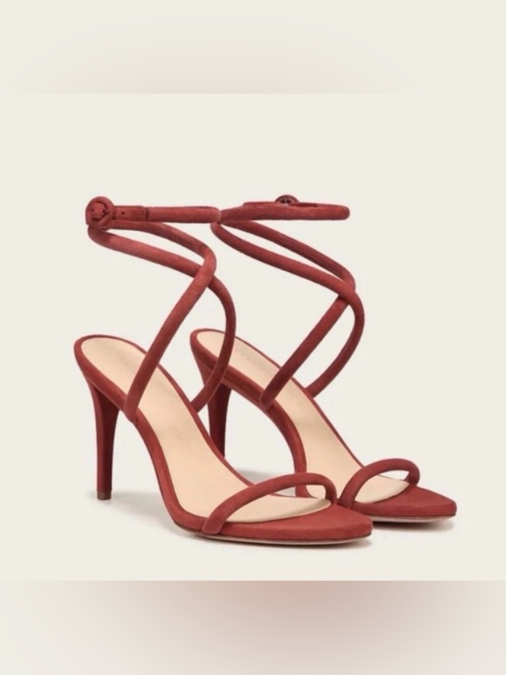 Veronica Beard Marceline Suede Strappy Heel Sandal-Redwood size 6.5 New in Box